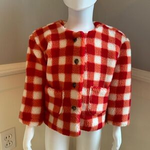 Hanna Andersson gingham teddy coat